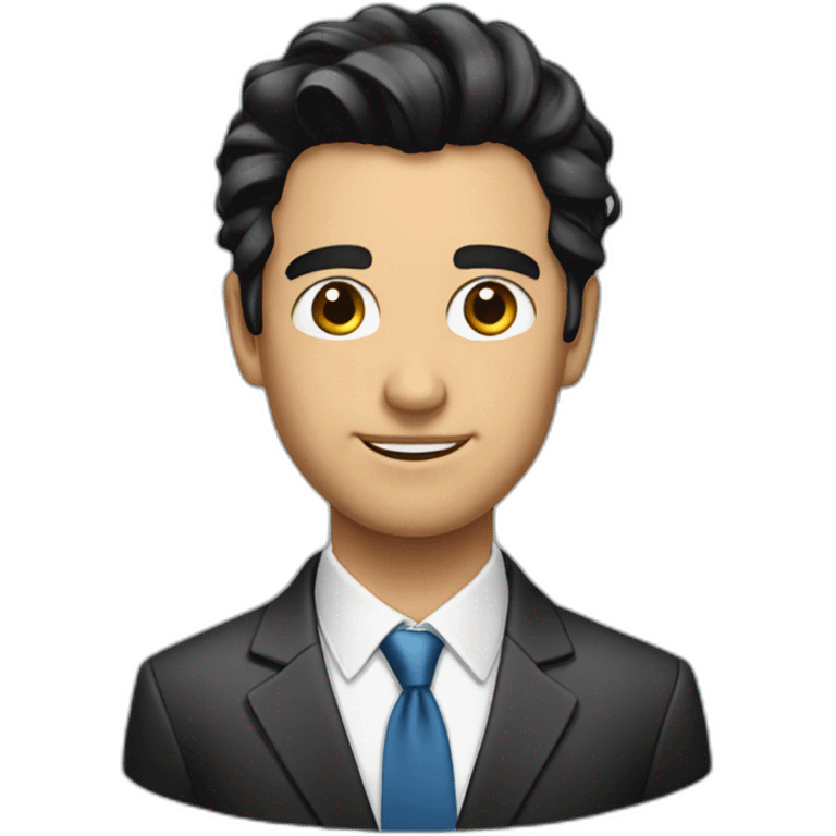 Business man black hair emoji