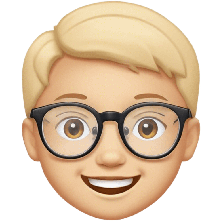 smiling children with glasses emoji