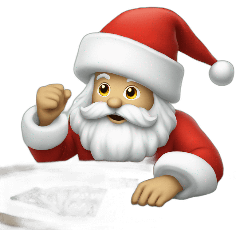 Santa Claus with poker poker emoji