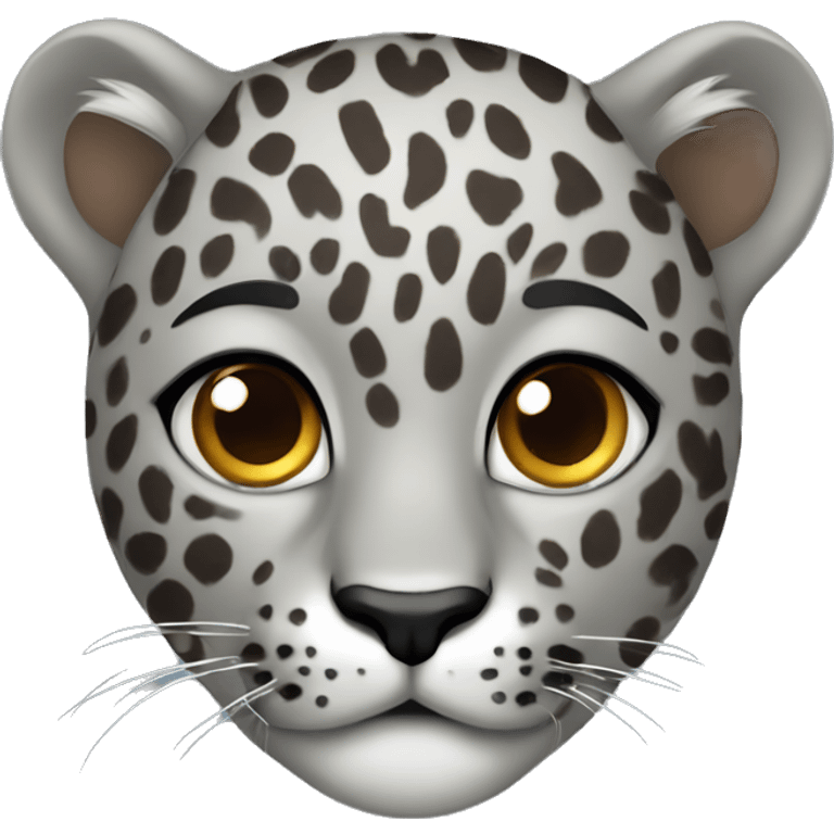 Leopard gray with brown eyes  emoji