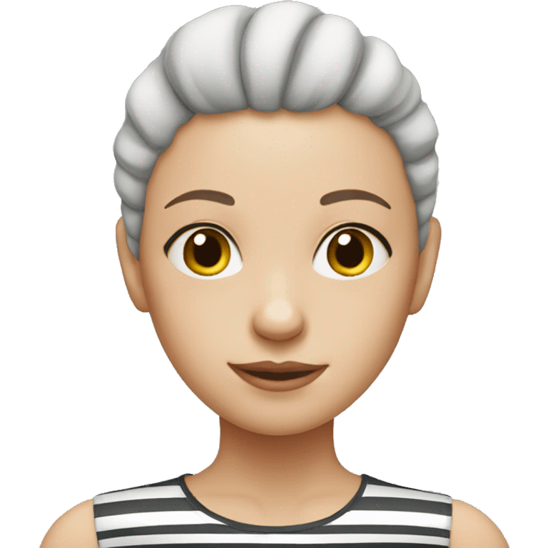 bald girl in striped shirt emoji