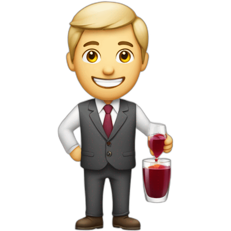 Happy-Office-worker-dribling-Mulled-Wine emoji