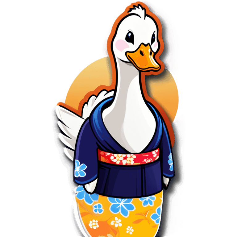 Goose wearing a kimono  emoji