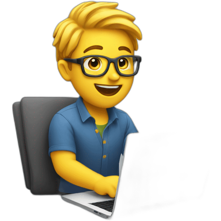 SUPER EXCITED designer with laptop emoji