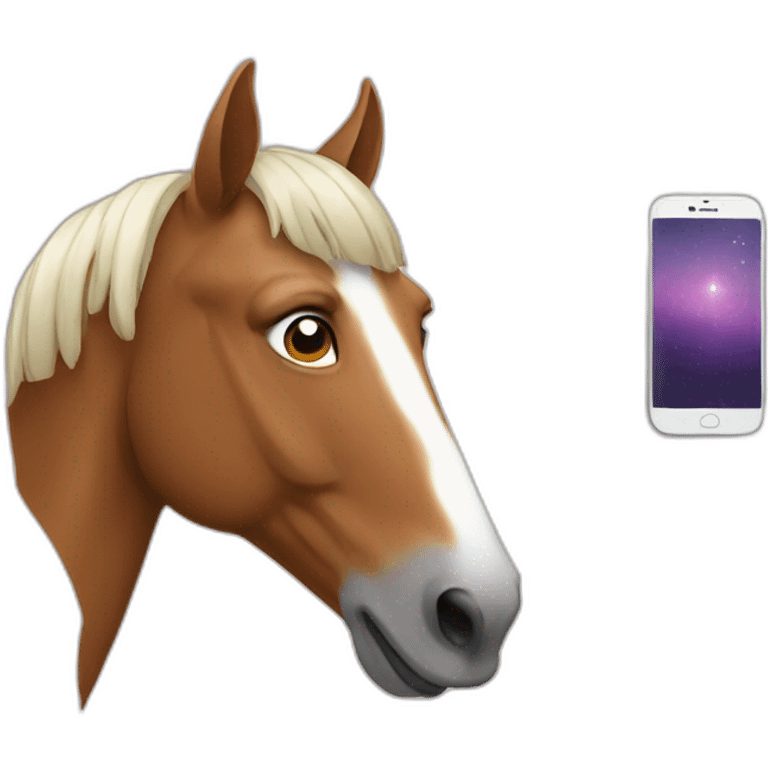 horse with smartphone emoji