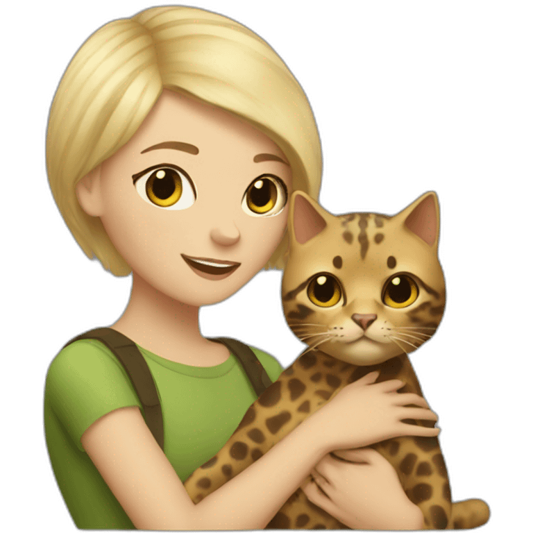 Blonde with short hair and a tortoise shell cat emoji