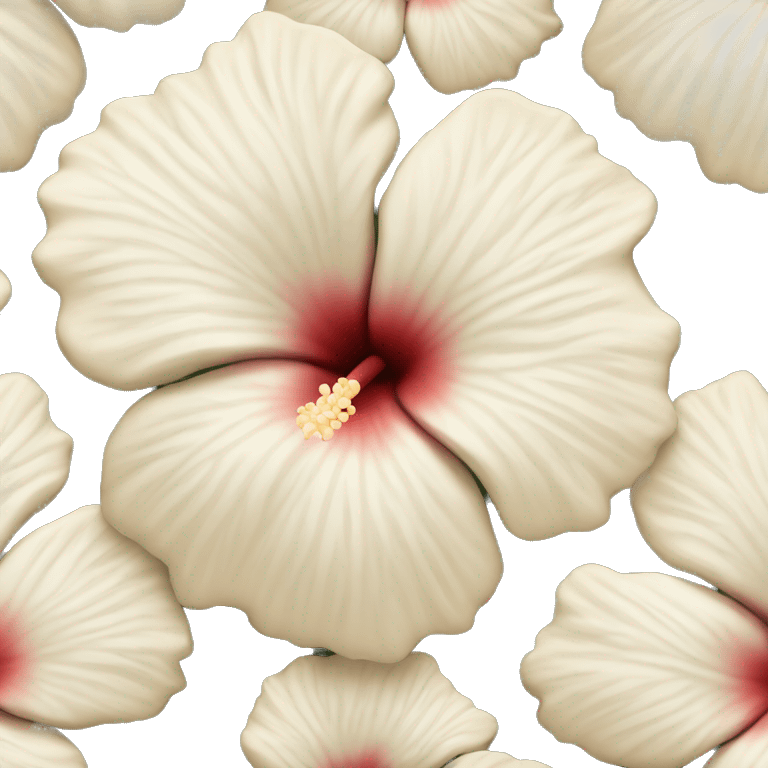 white and beige hibiscus flower  emoji