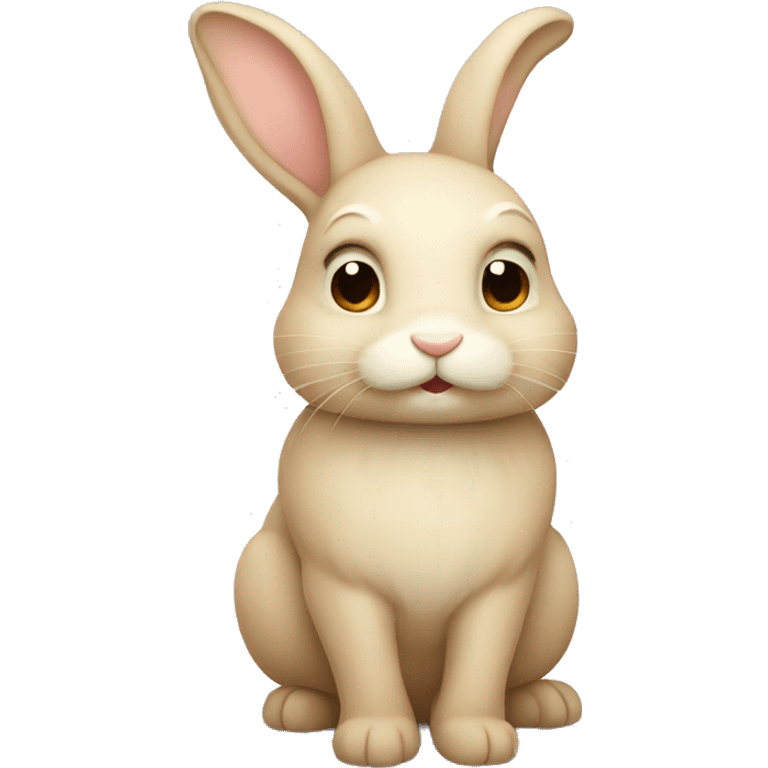 Beige bunny cute emoji