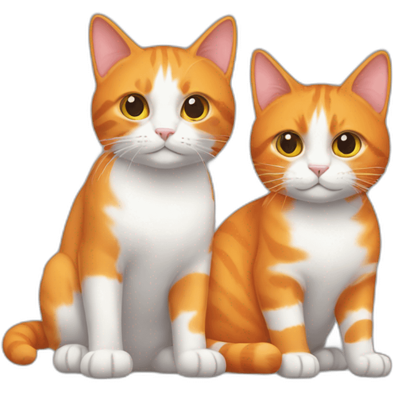 orange cat and tricolor cat emoji