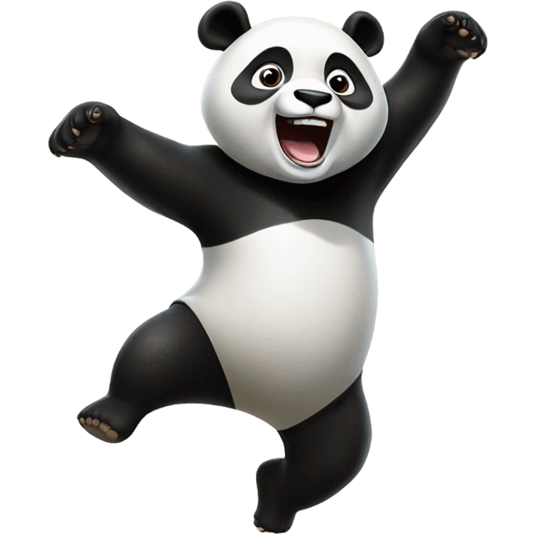 Panda jumping for joy emoji