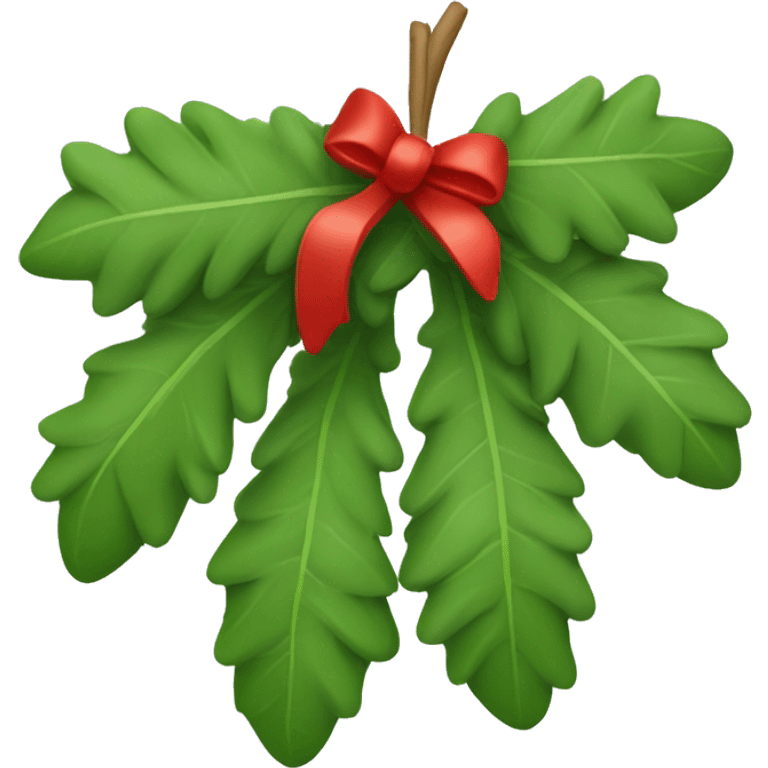 mistletoe with red bow emoji