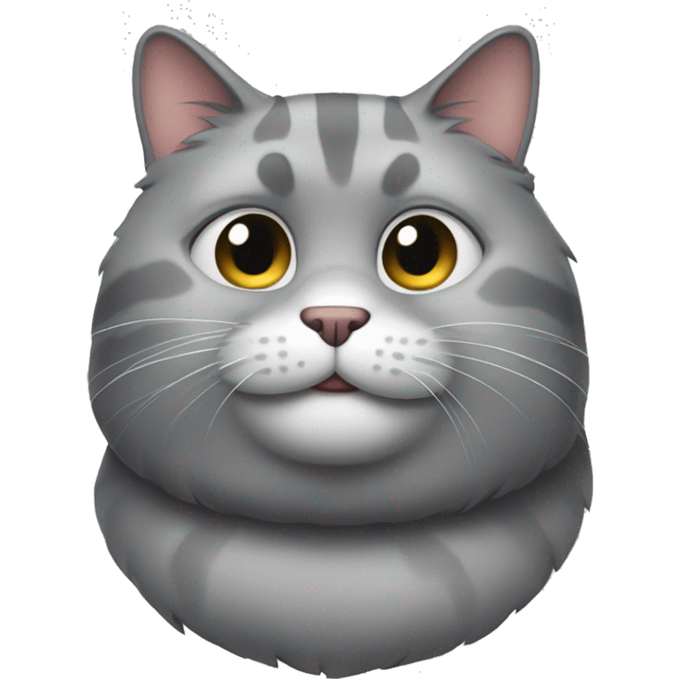 Sensibile gray fat cat emoji