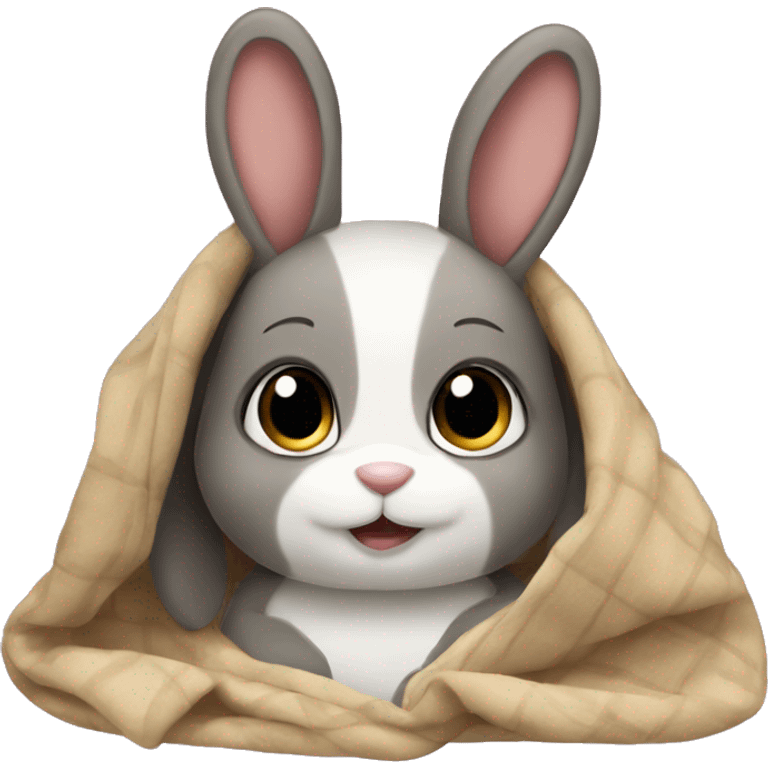 bunnie and blanket emoji