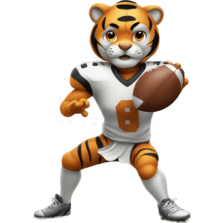 Tiger playing football emoji