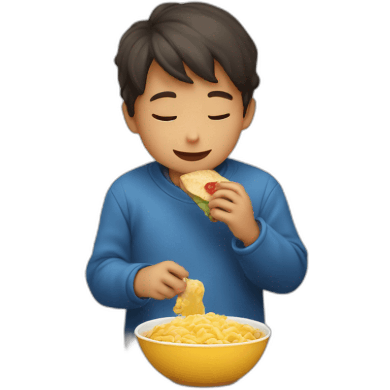 Niño comiendo moco emoji