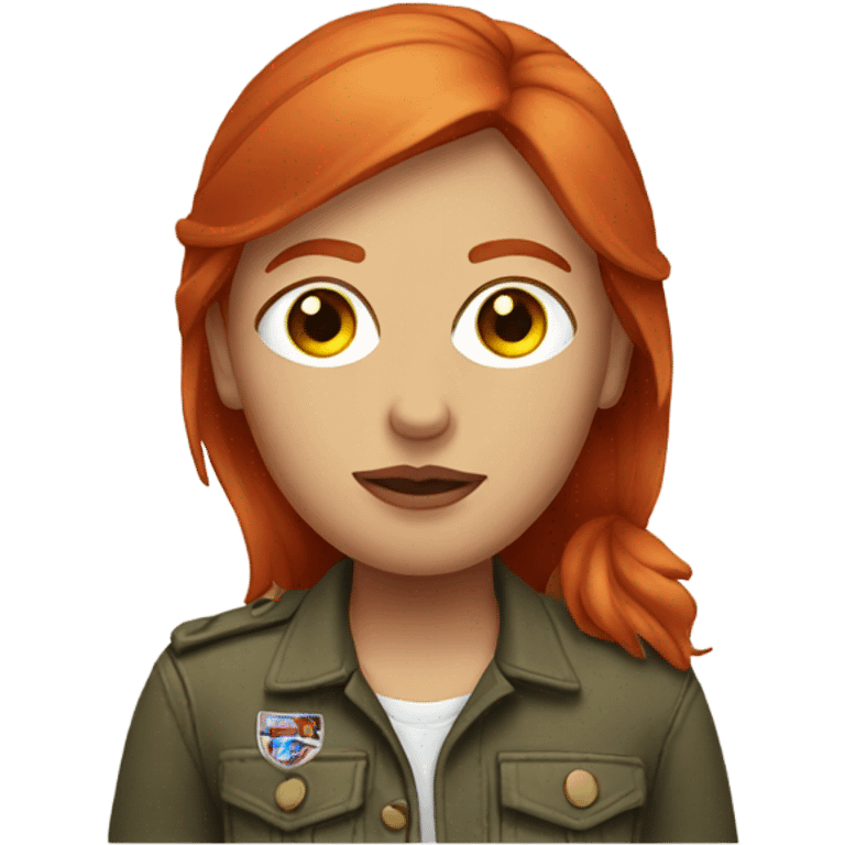 Redhead with left eye patch emoji