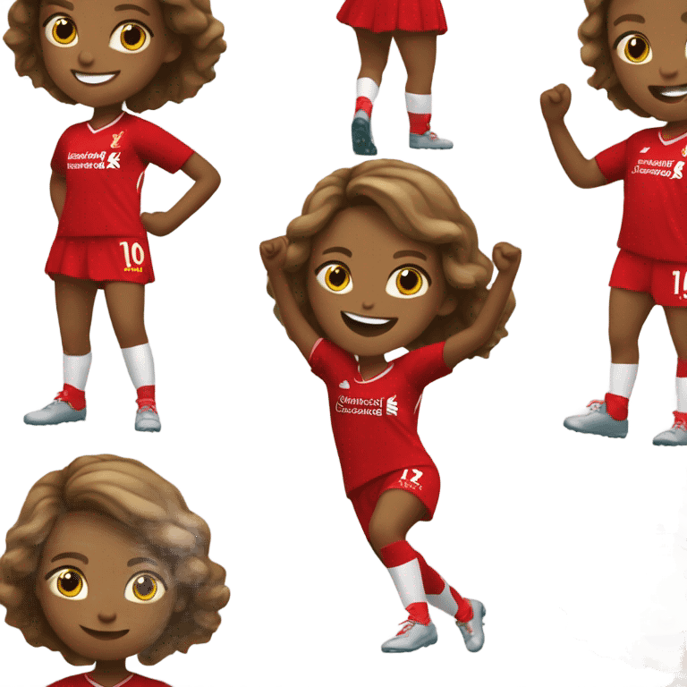 Girl in Liverpool kit dancing  emoji