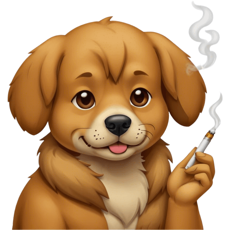 Dog smoking a joint emoji