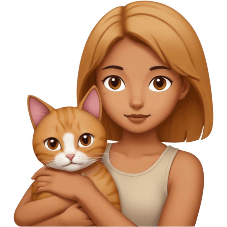 Girl with cat emoji