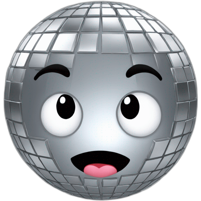 silver shiny discoball emoji