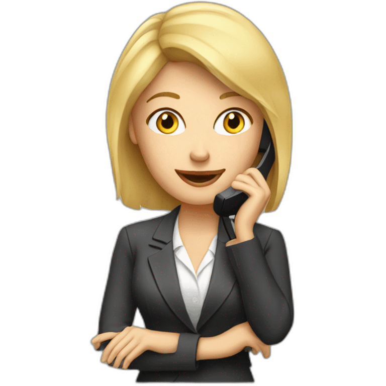 blond Woman CEO on a phone call emoji