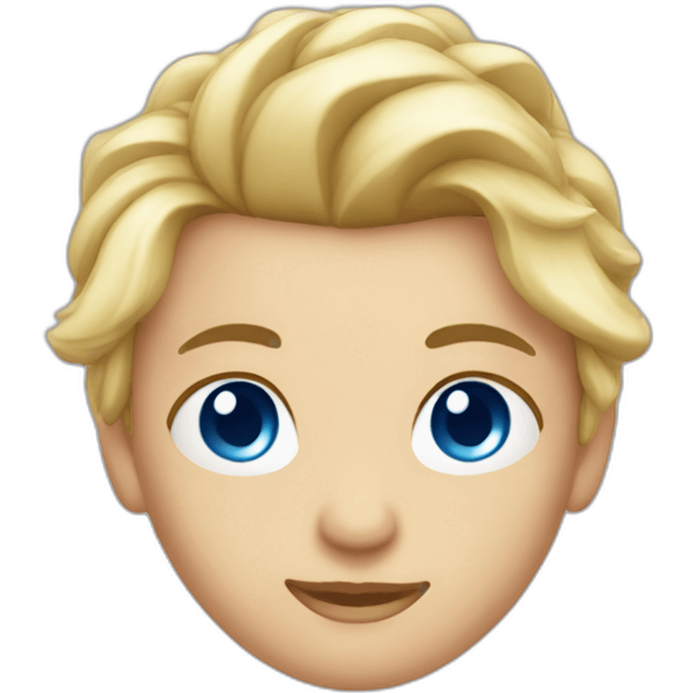 blond blue eyes hair as a sphere emoji