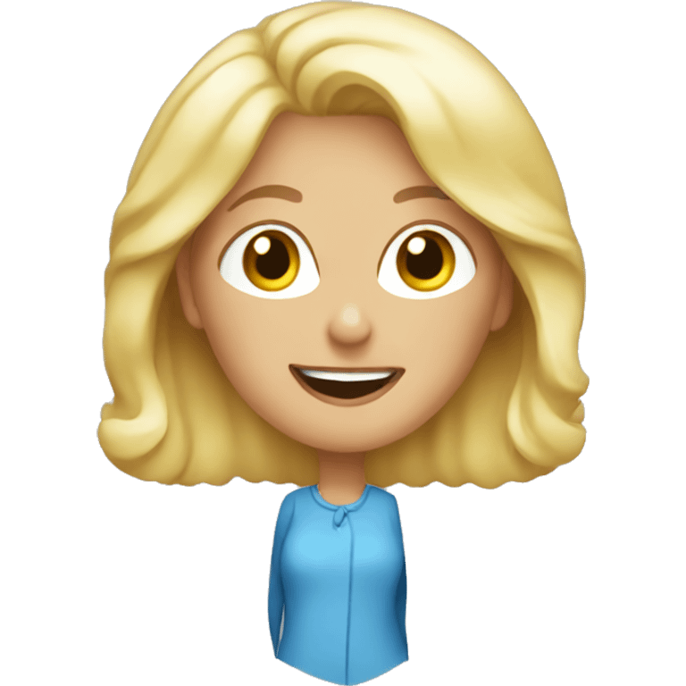 Blonde woman 50 years old celebrating  emoji