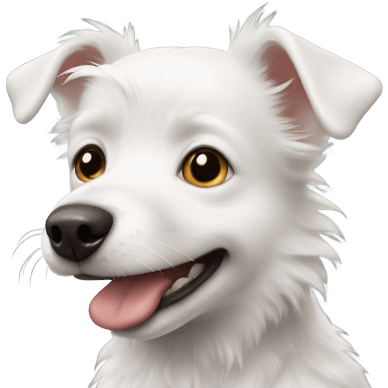 Little white dog with underbite  emoji