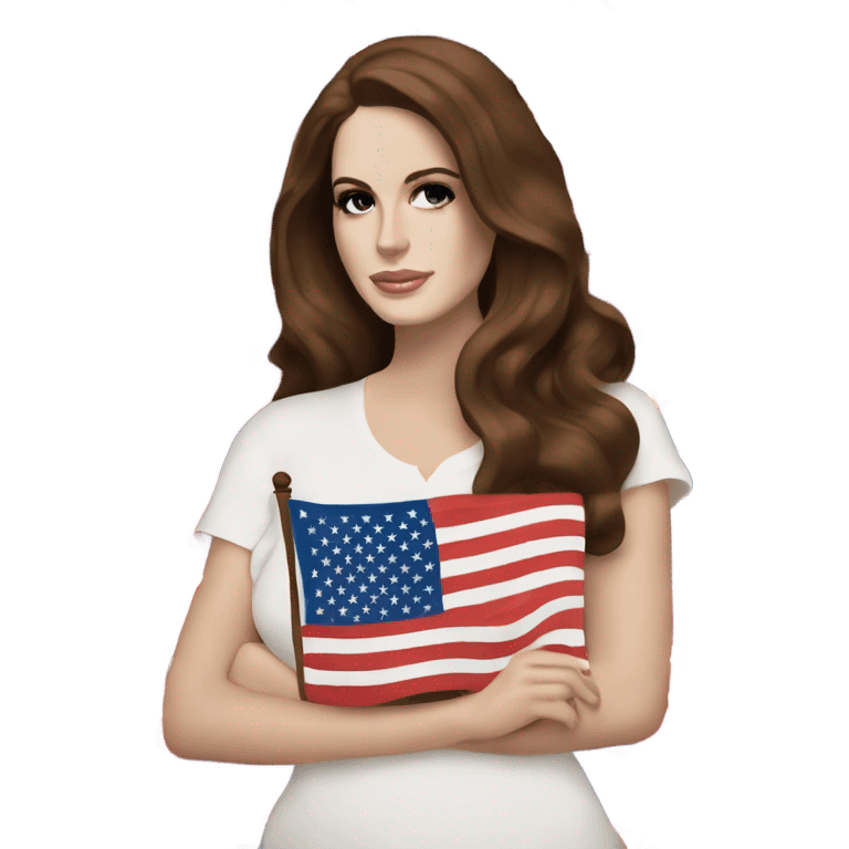 lana del Rey holding an American flag  emoji