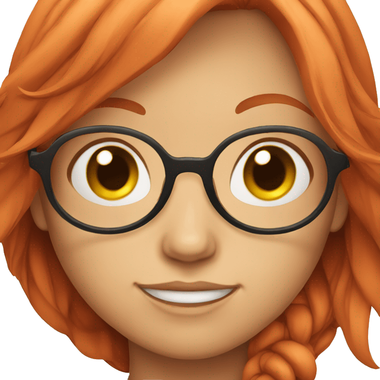 a red-headed girl with round glasses  emoji