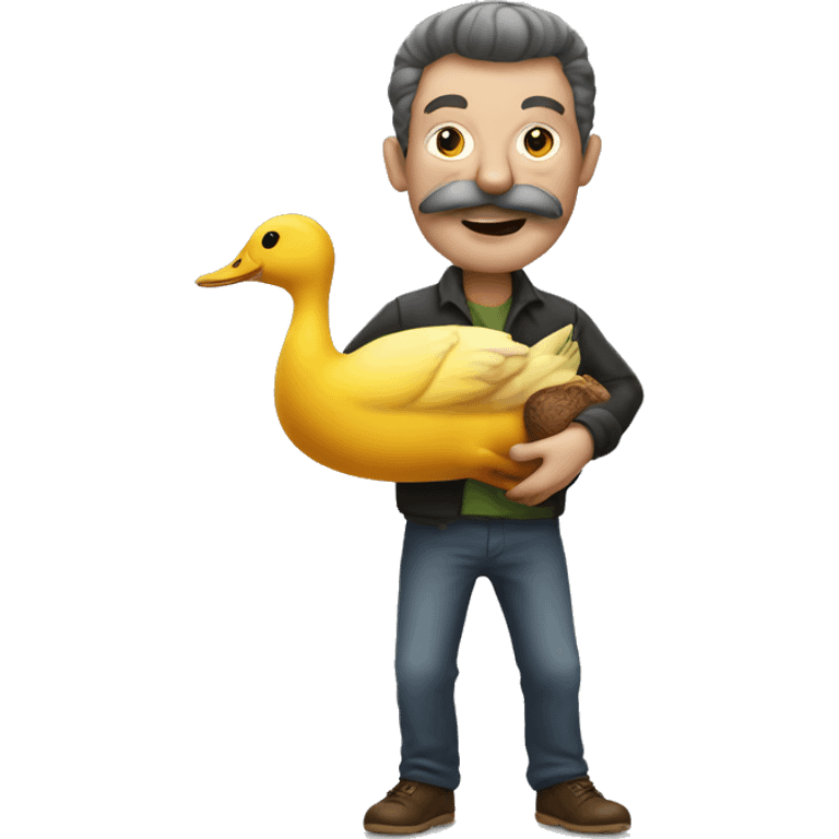 stinky man holding duck emoji