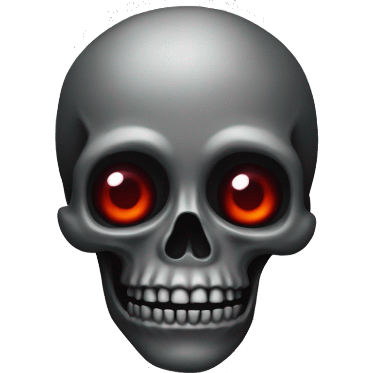 black skull no jawbone creepy red foggy eyes emoji