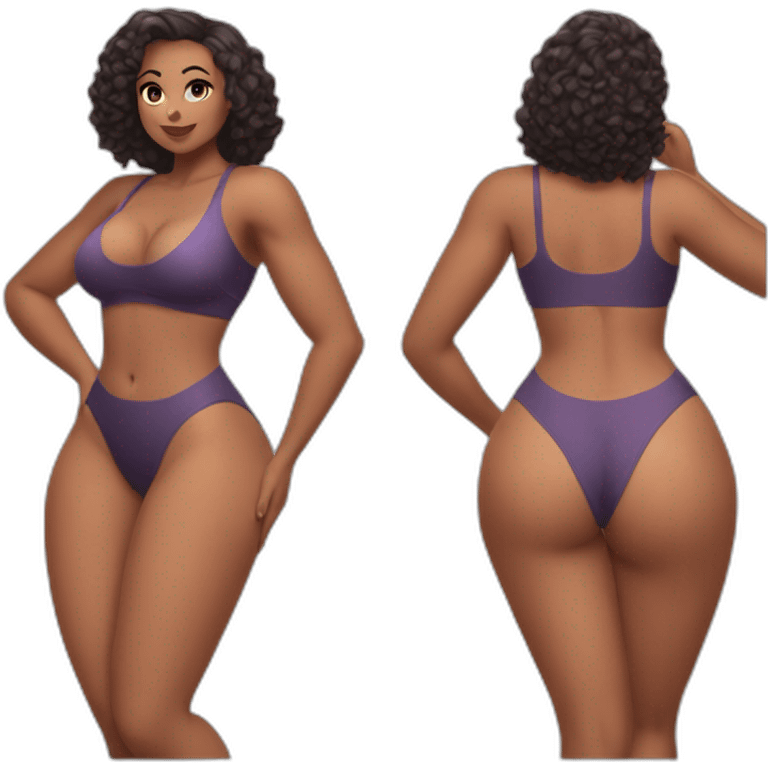 Slim-Thicc woman swimsuit posing (athletic build, perfect body, hourglass figure) emoji