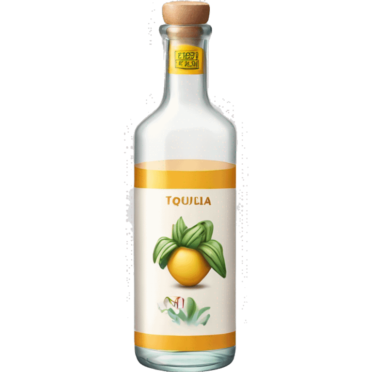 Long cylindrical tequila blanco bottle emoji