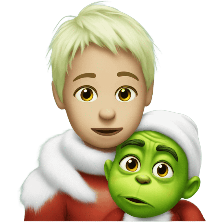 Grinch with a white baby emoji