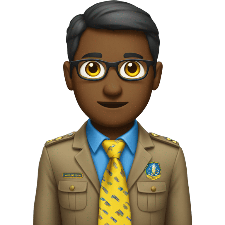 Scoutwith yellow and blue necktie emoji