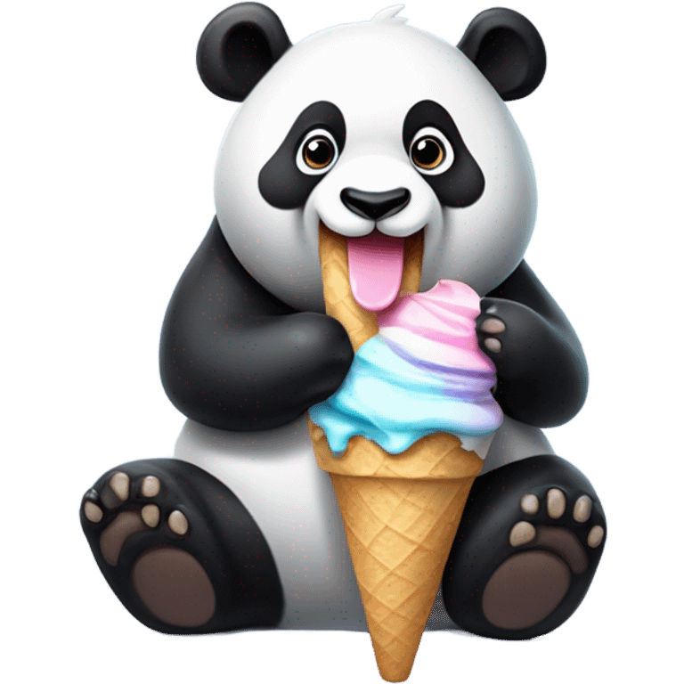 Panda eating ice cream emoji