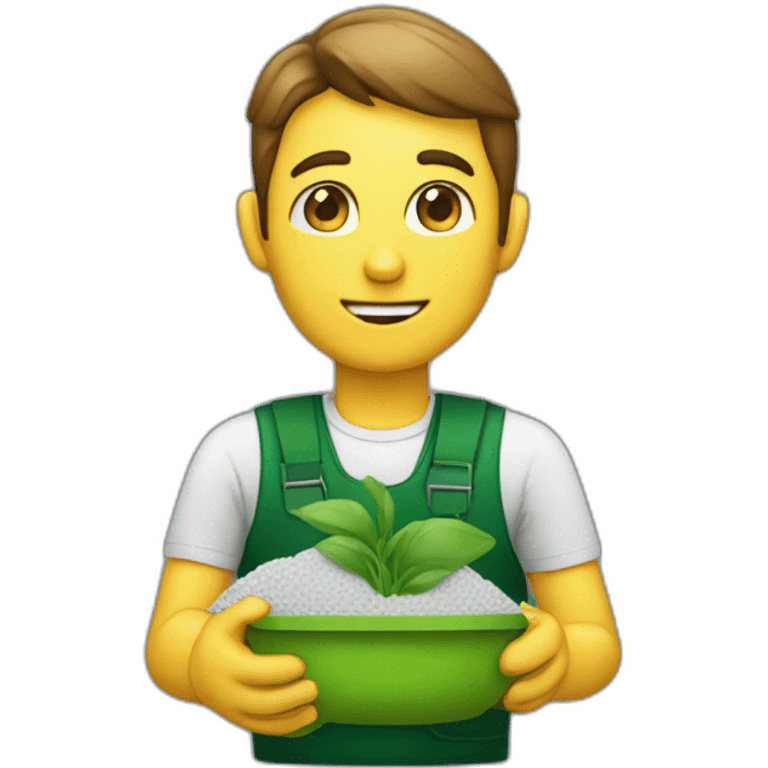 Agronomist holding fertilizer emoji