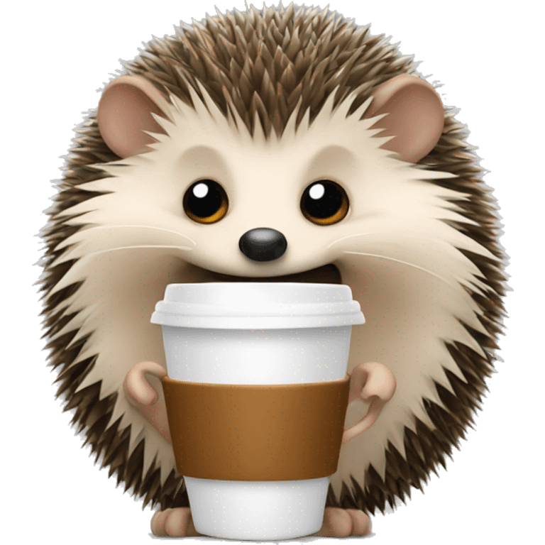 Hedgehog with coffee  emoji