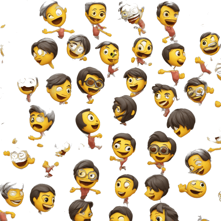 Gente súper divertida baila emoji