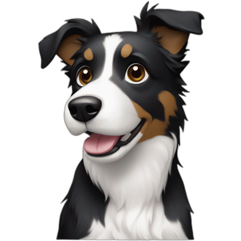 dog, short-hair, black, white-chest, white-stripe-down-face, border-collie-mcnab-terrier emoji