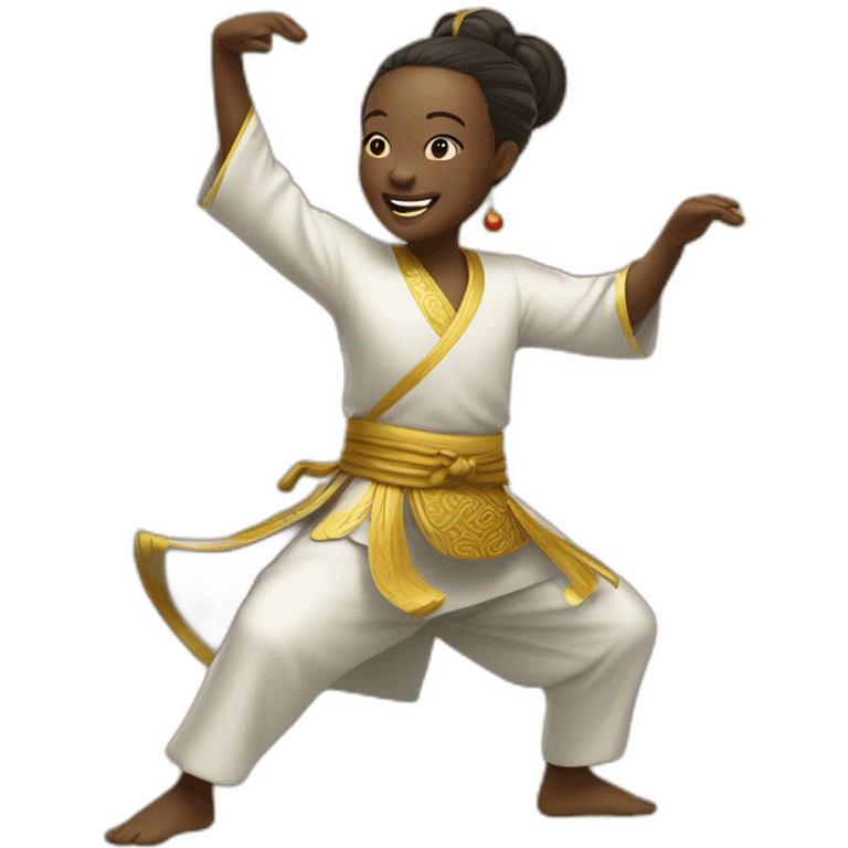 Chinois qui danse avec un africain emoji