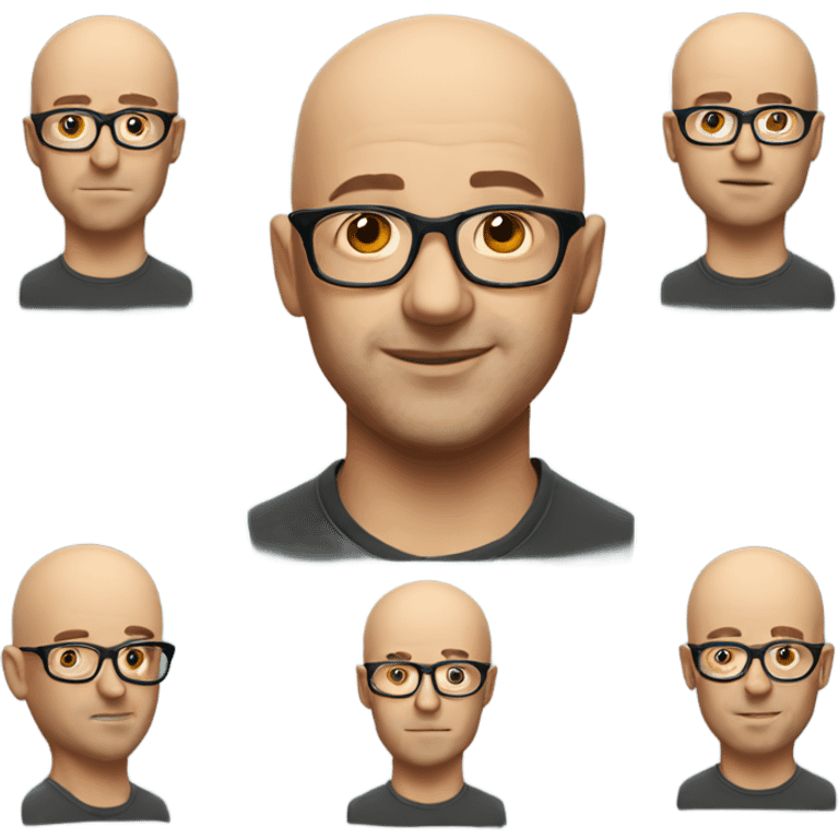 bald guy portrait glasses  emoji