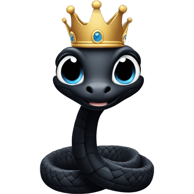 cute black cobra with a crown emoji