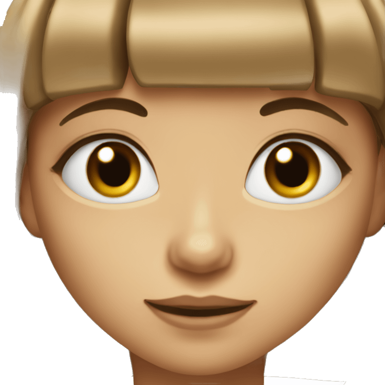 Saten girl with brown eyes and bangs emoji