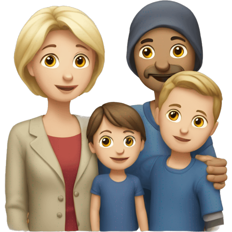 french-russian parents with two children emoji