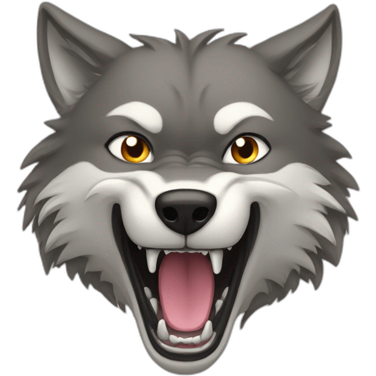 female wolf growling emoji