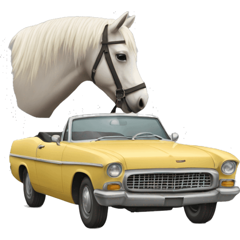 Cheval renversé par une voiture emoji