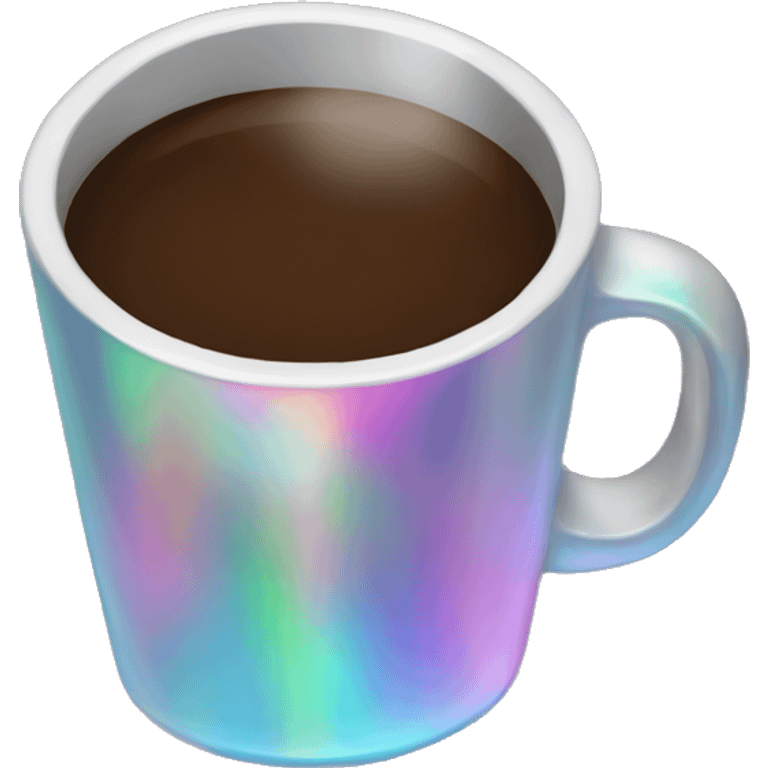 holographic coffee emoji