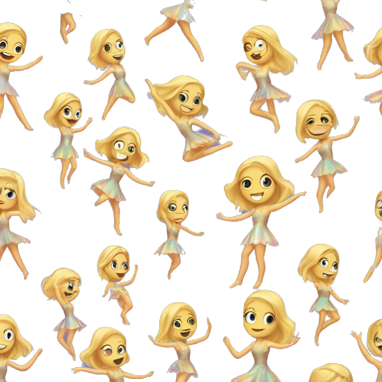 Dancing blonde girl in an iridescent dress emoji